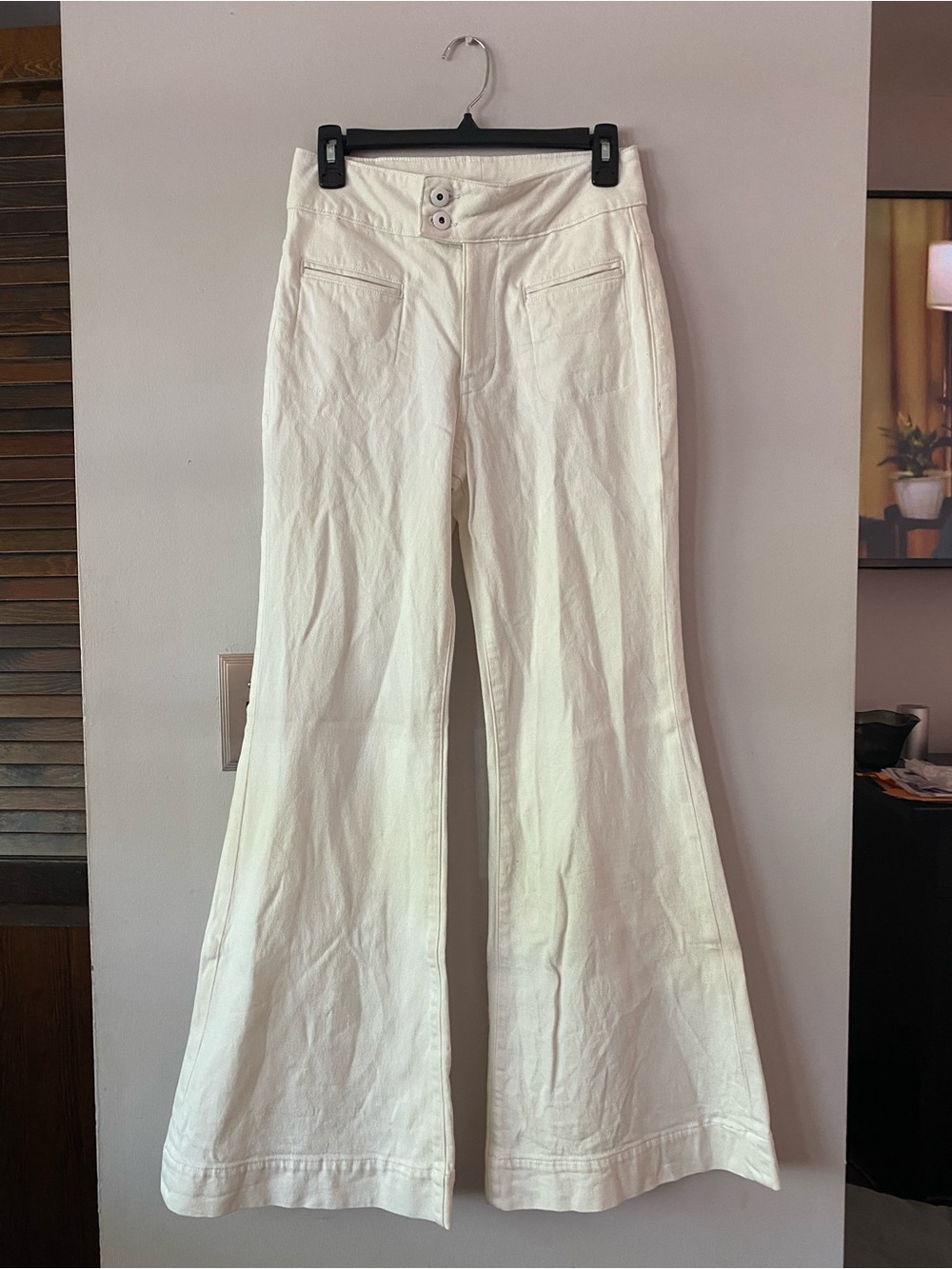 Women's White Flare Wide-Leg Jeans